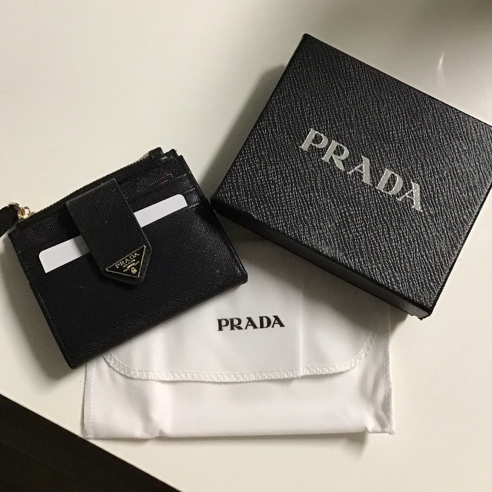 Prada Black Saffiano Leather Card Holder